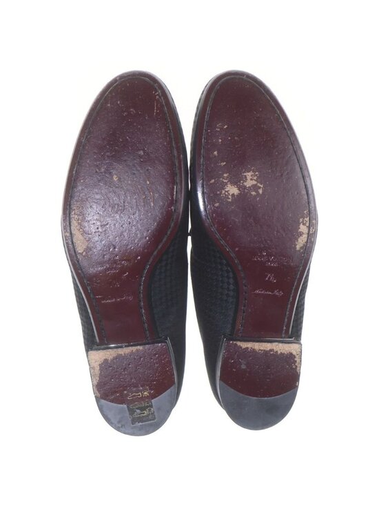 Louis Vuitton Black Satin Bank Slip On Loafers Punk On Damier Allover main image 6